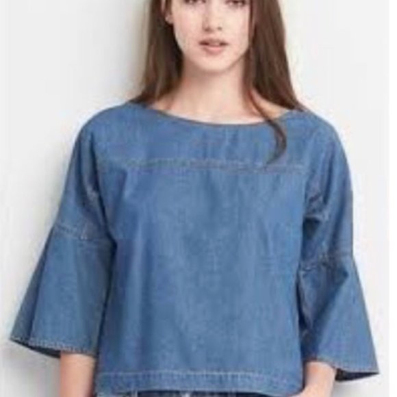 Gap Denim Bell-Sleeve Denim Top - Picture 3 of 6